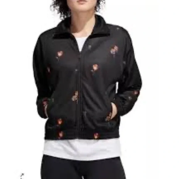 Adidas Women's Full Zip Rose Floral Print Track Jacket Size XS - Picture 9 of 10